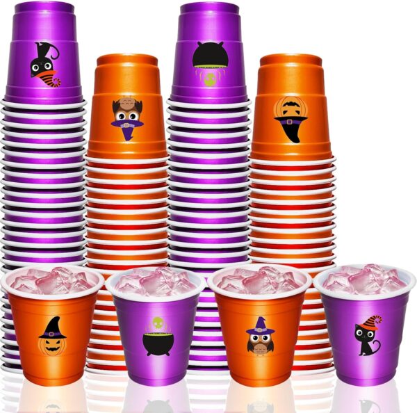 Vasos halloween party shot 2oz (pack 10) (morado o naranja)