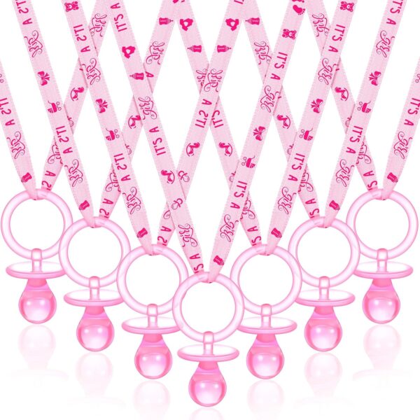 Collar con chupon It's a girl (baby shower) revelacion (pack 3)