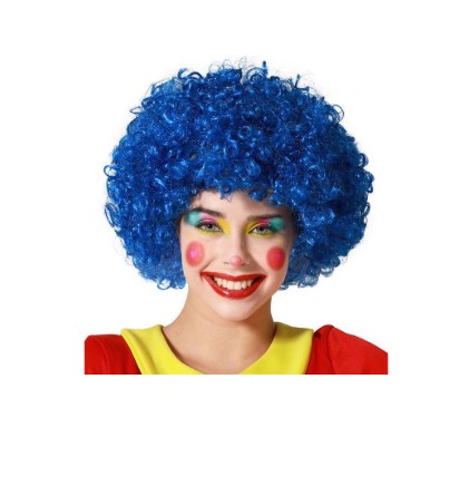 Peluca payaso rizada (azul) stock limitado