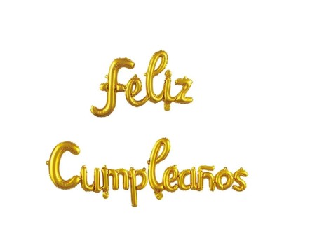 Blister Globos Feliz Cumpleaños (dorado)