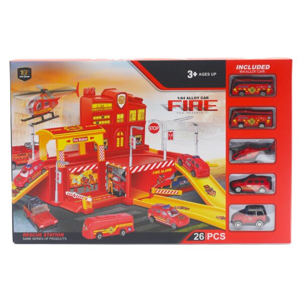 Pista de carros Bomberos (fire station) (con 5 vehiculos)