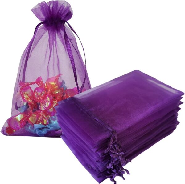 Bolsas organza morada 10cm x 15cm (pack 10)
