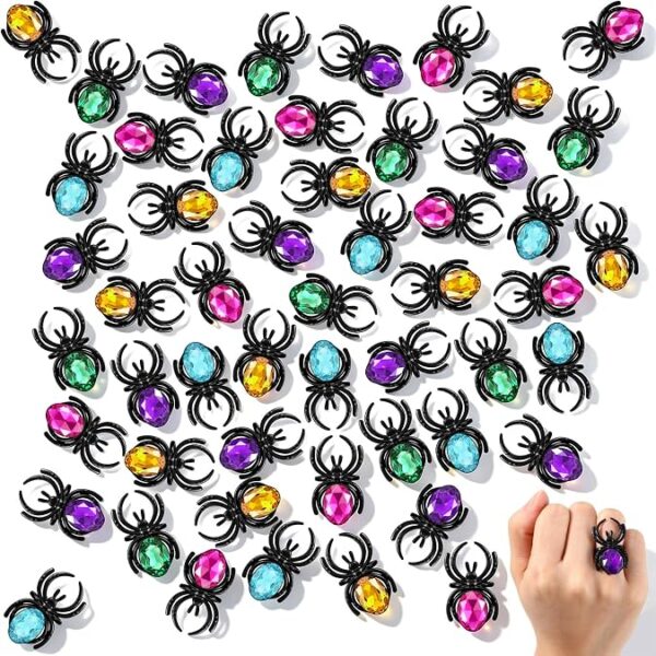 Anillos arañas de colores (pack 5) sorpresas (halloween)