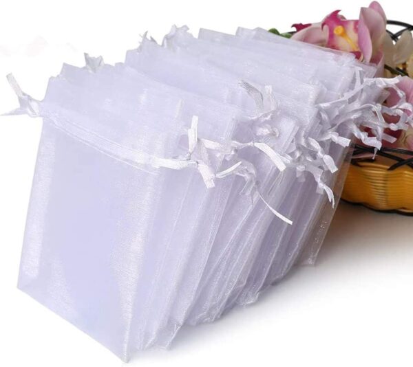 Bolsas de organza blanca 10cm x 12cm (pack 10)