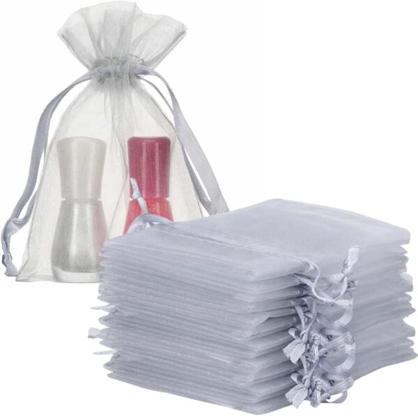 Bolsas de organza gris 10cm x 12cm (pack 10)